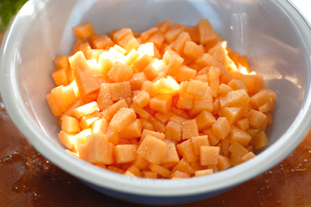 Cantaloupe & Prosciutto Salsa Cruda