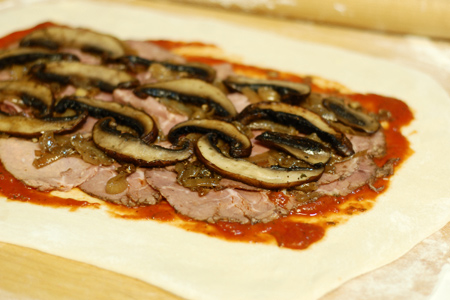 Beef Cheddar & Portabella Stromboli
