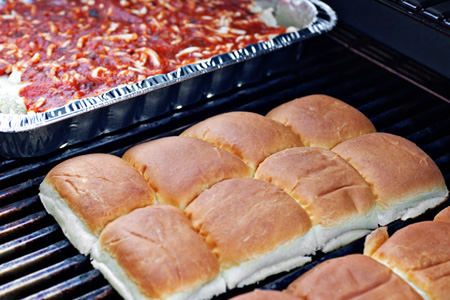 Game Day Italian Sausage Sliders (via patiodaddiobbq.com)