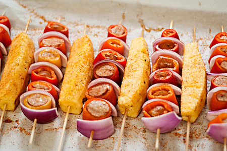 Sausage-Stuffed Pepper Kabobs