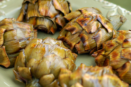 Grilled Artichokes with Garlic-Chive Aioli